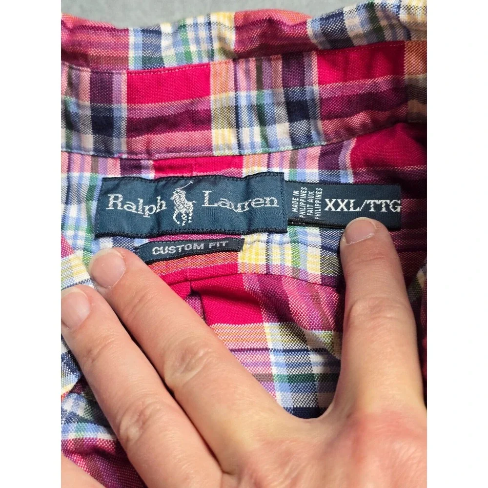 Vintage Ralph Lauren Men's Plaid Shirt XXL Long Sleeve Button Up Polo‎ Pony